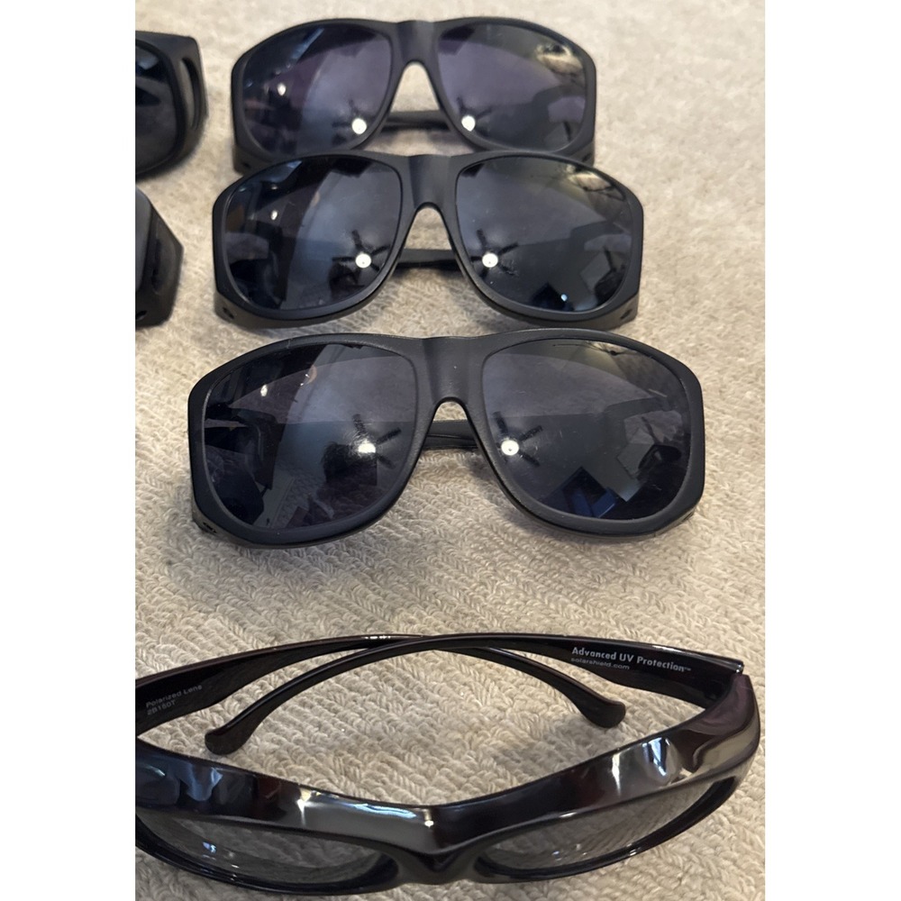 Lot of 8 SOLAR SHIELDS BLACK WRAP FIT OVERS EYE PROTECTION-All 8 pairs included - Picture 3 of 12